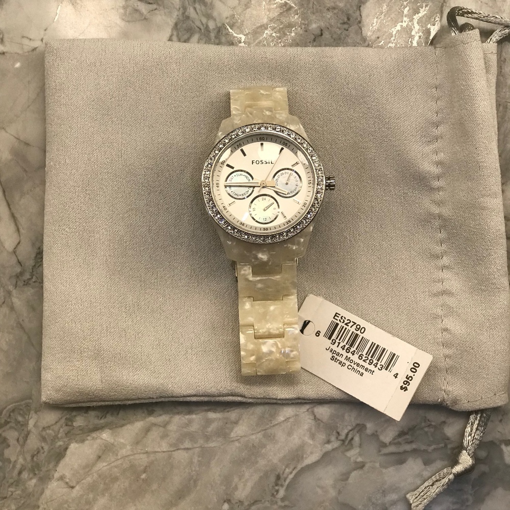 White Fossil Watch NWT